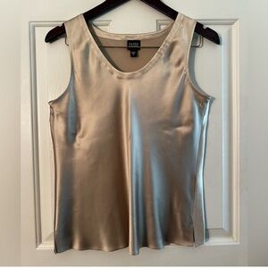 Eileen Fisher Gold 100 percent silk top. Champagne color